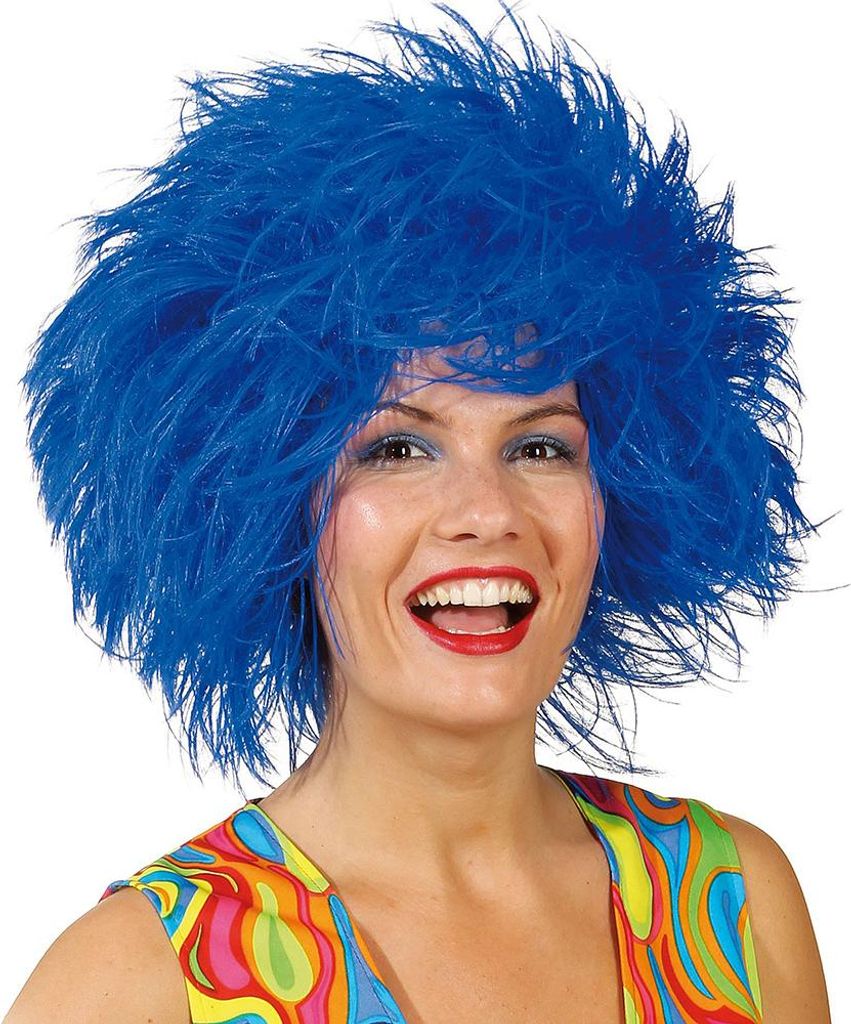 Perücke Clown struppig blau Produktbild 