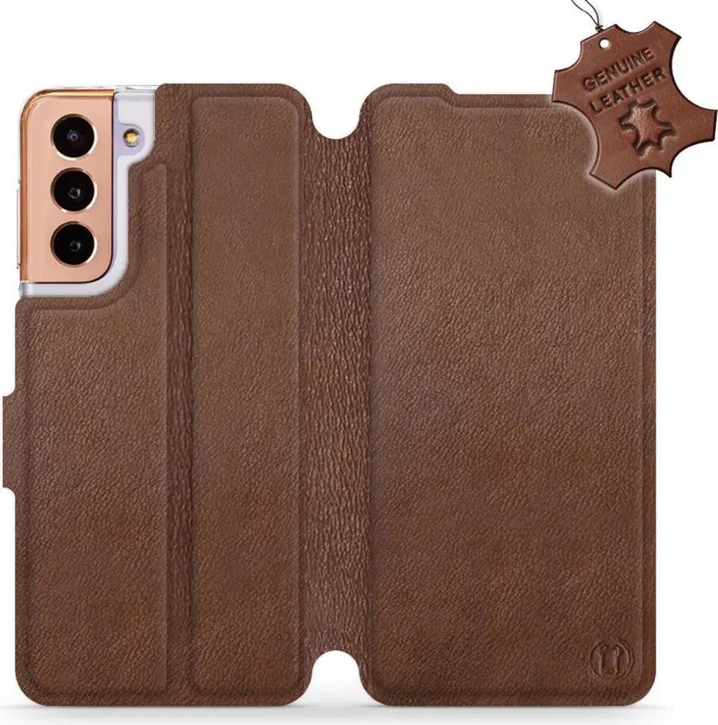 Echtleder Handyhülle für Galaxy S21, Mobiwear Leather, Braun