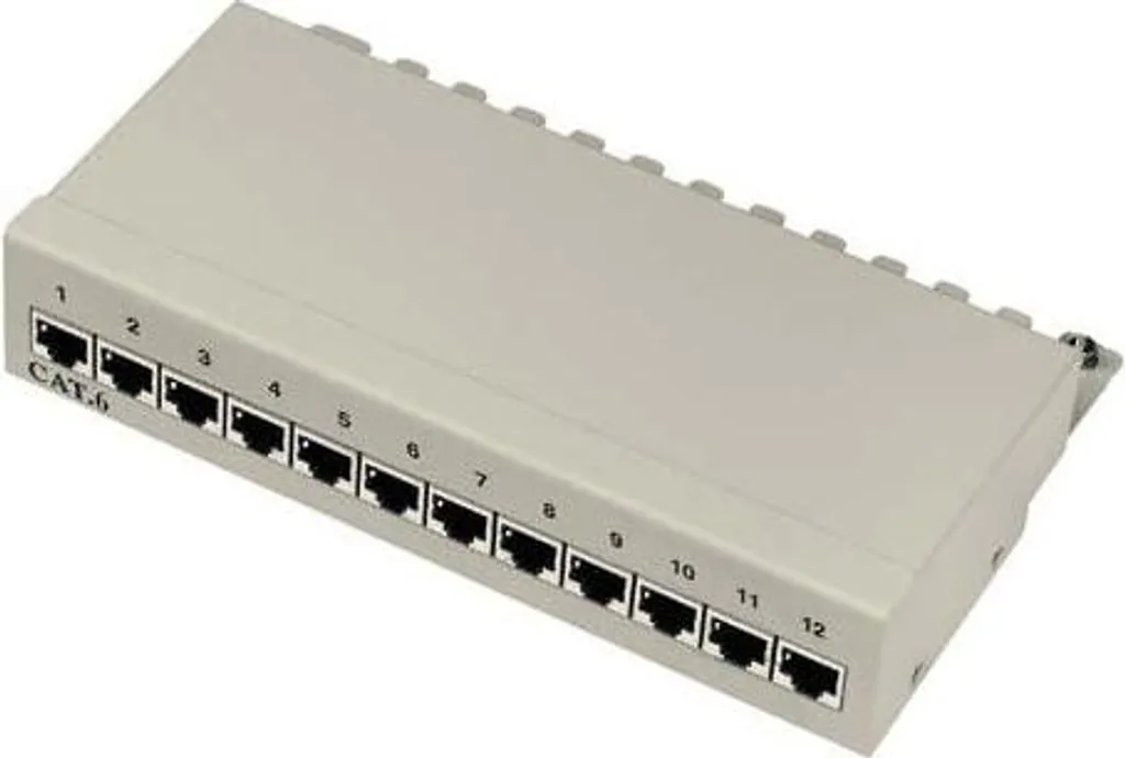 Patch Panel Cat 6A Blindé 12 Ports Haute Densité pour Boîtier Réseau