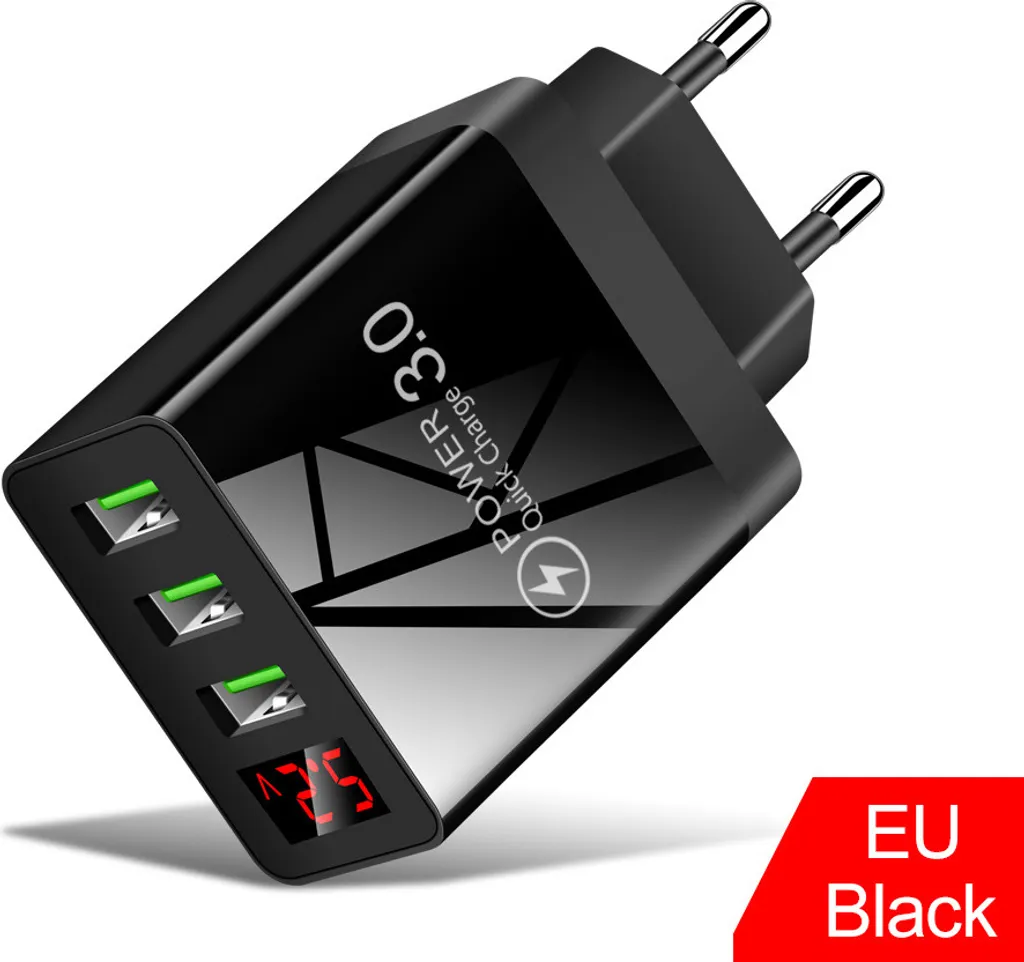 Caricatore Da Parete 65W Con 3 Porte USB – Ricarica Rapida QC3.0 E USB-C PD, Adatto Per Viaggi E Ufficio