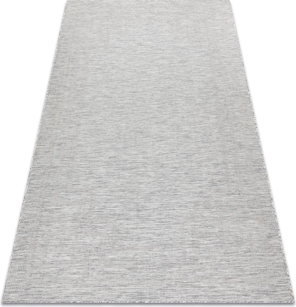 Tapis robuste Patio 3071 motif Grecque tissage plat gris beige 155x220