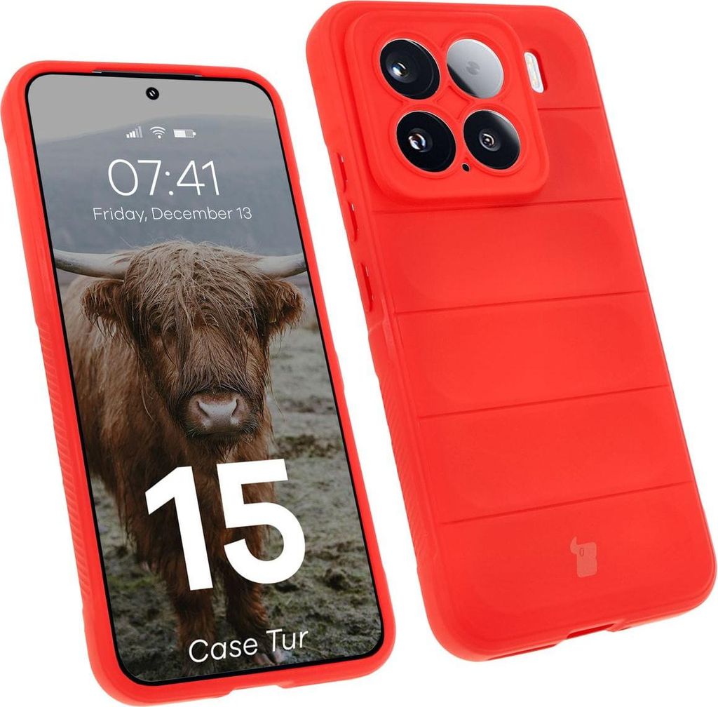 Pancerne etui Bizon Case Tur do Xiaomi 15, czerwone