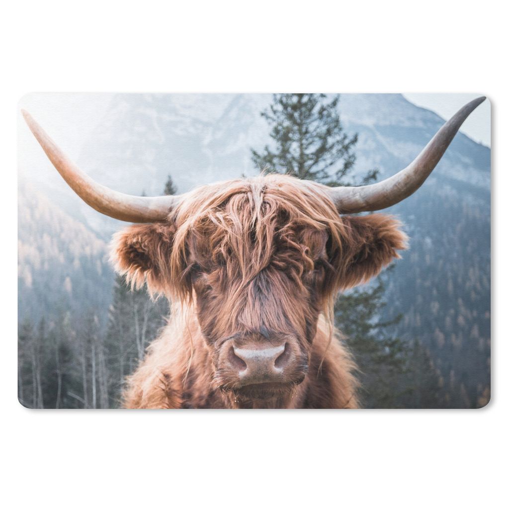 MuchoWow Mauspad Mousepad Schottischer Highlander - Berge - Porträt 27x18 cm - Mousepads - Maus Mat - Pad - Mausunterlage - Büroartikel - Desk ...