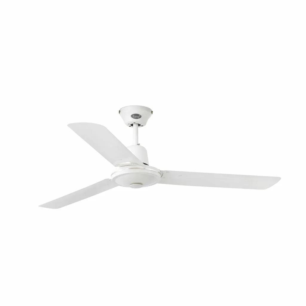 Ventilateur de plafond industriel blanc 120cm - Commande murale Eco