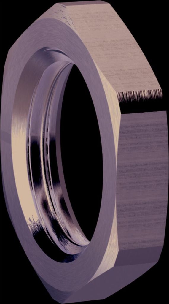 Riegler Sechskant-Gegenmutter, M16x1,0, SW 22, Messing vernickelt