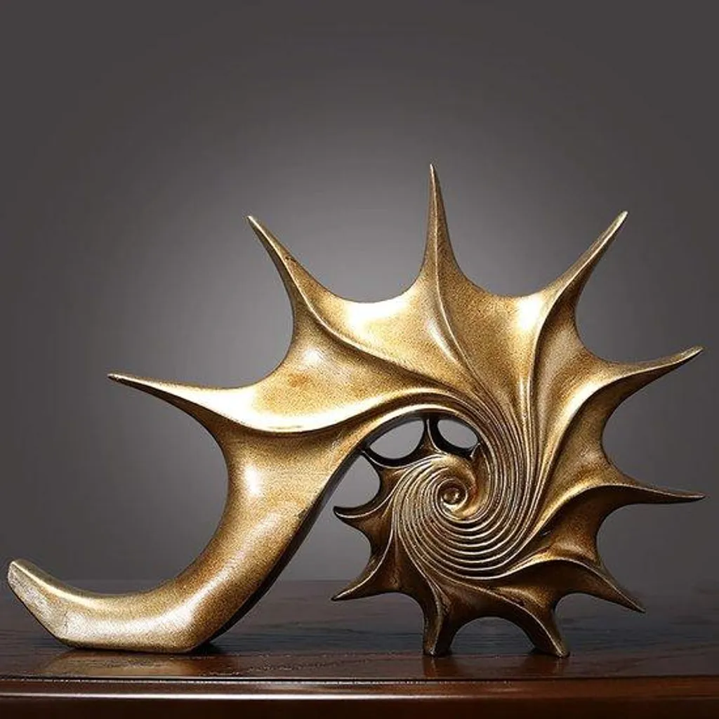 Sculpture de Table Moderne Or : Décoration de Salon Unique 40,5 x 28 cm