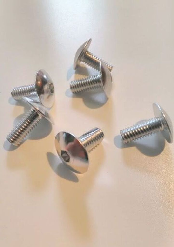 Set 6 Stück Verkleidungsschrauben Aluminium M6 x 15 Produktbild 