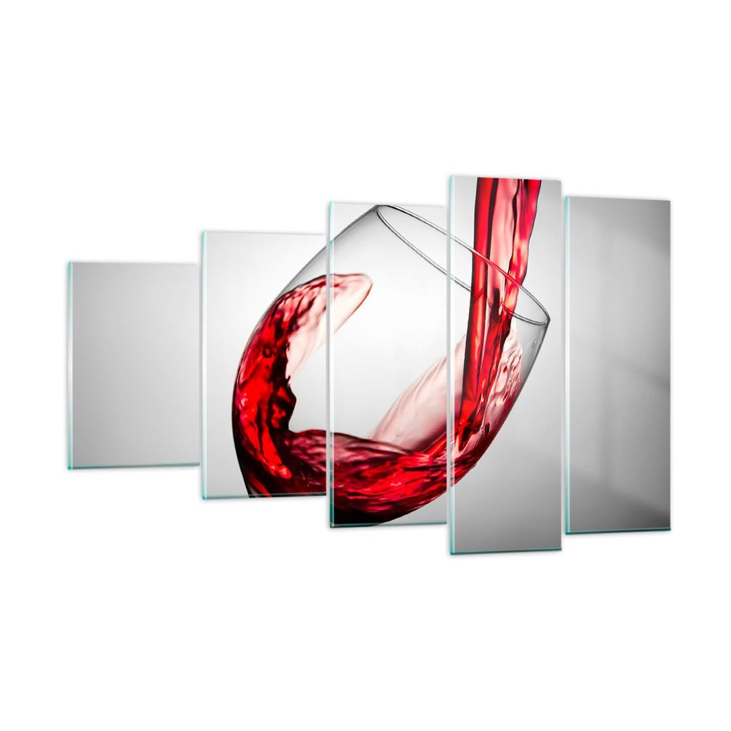 Bilder auf glas - Trinken glas wein - 100x60cm - Glasbilder - Wandbilder - Kunstdruck - zum Aufhängen bereit - Wanddekoration aus Glas - Glas Bild...