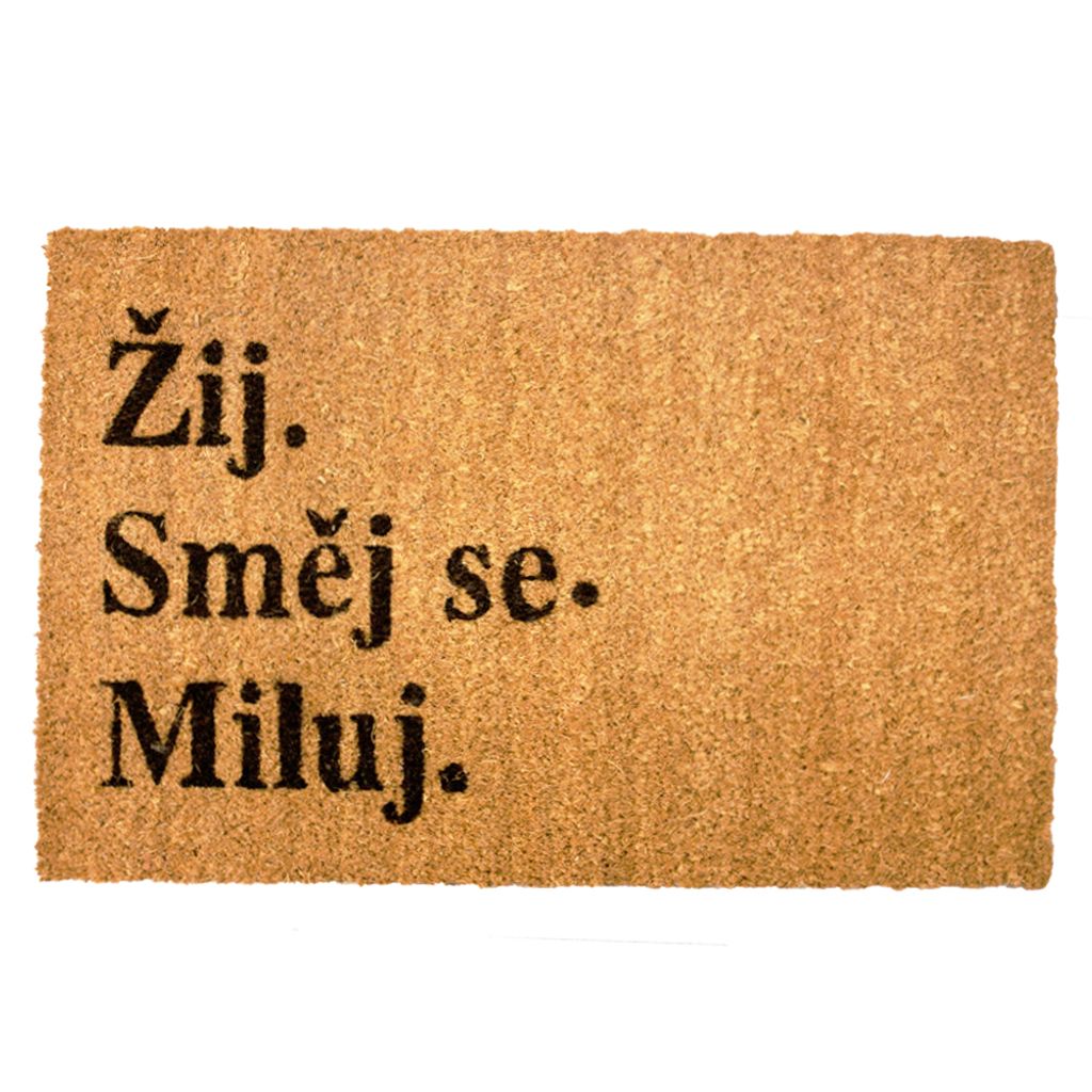 HOME ELEMENTS Rohožka z kokosových vlákien 40 x 60 cm, Žij, Obrázok produktu 