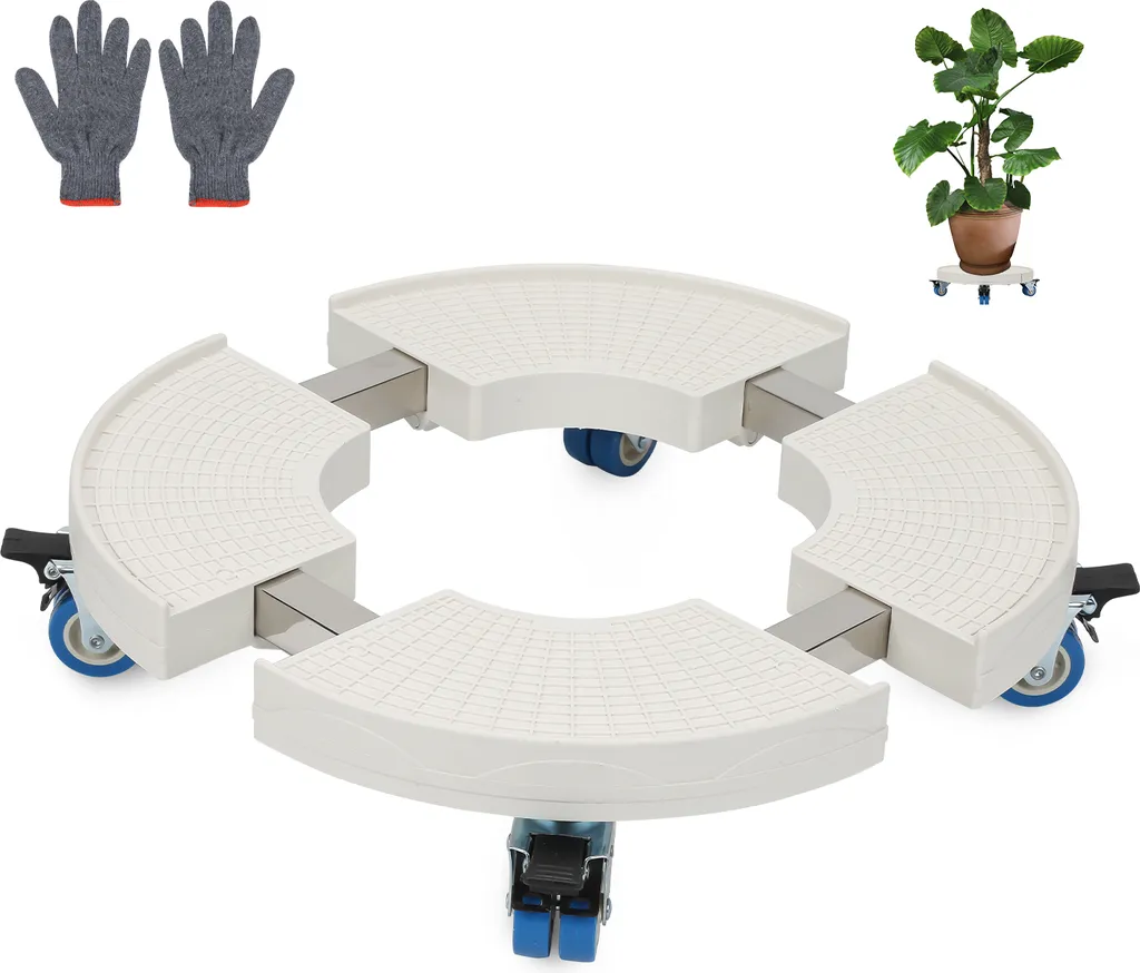 Yakimz Rouleau pour plantes réglable 38-52cm support blanc de 200kg