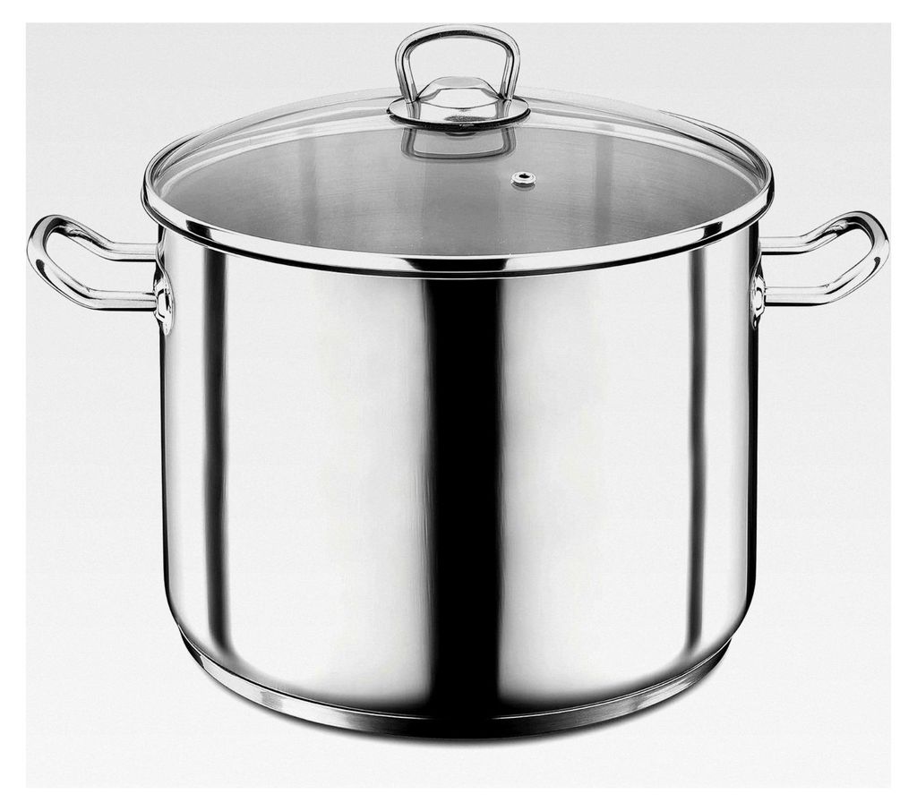 Jumbotopf – Kochtopf mit Deckel, geeignet für Familien und Gastronomie, großer Topf für Suppe, Nudeln und Eintopf – Edelstahl, 28 cm, 15 Lit...