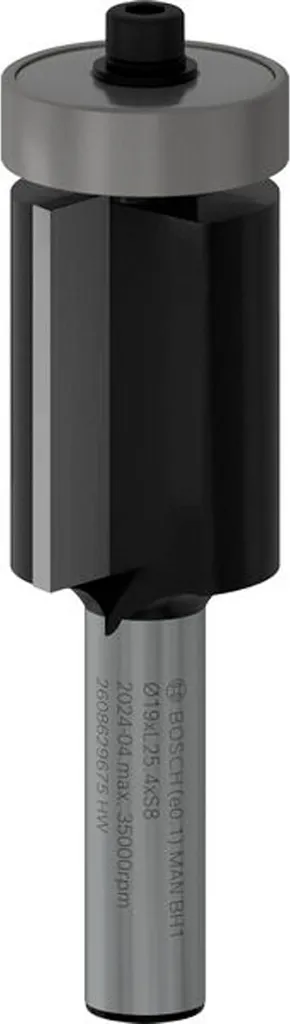 Fresa a filo PRO con guida inferiore a sfere, Ø19 x L25,4, gambo 8 mm