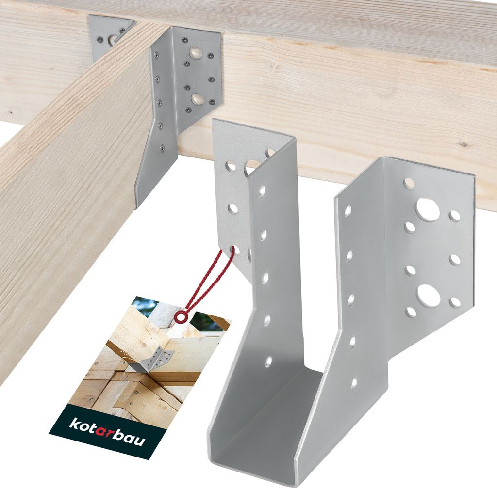 KOTARBAU Balkenschuh 38 x 110 mm Holzverbinder aus Verzinkt Stahl Balkenschuhe Balkenverbinder Schwerlast Balken Verbinder Holzbalkenverbinder Ho...