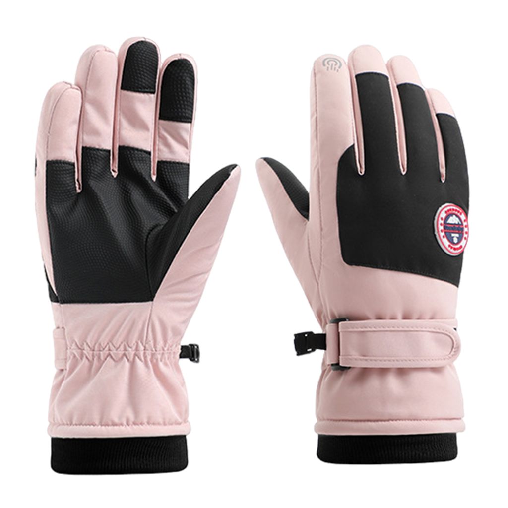 1 Paar Winter-Fahrradhandschuhe mit Touchscreen, Uni, wasserdicht, winddicht, dick, warm, weich, rutschfest, tolle Reibungshandfläche, Outdoor-Ski...