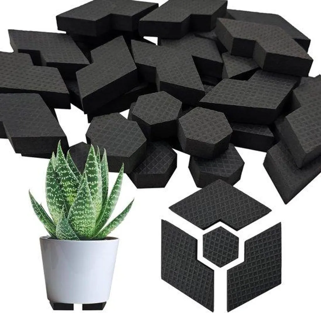 Pieds de pot de fleurs hexagonaux en caoutchouc antidérapant lot de 40