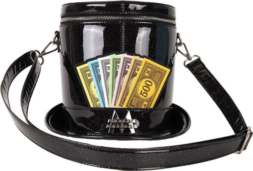Loungefly Monopoly Zylinder Umhängetasche Schwarz Schwarz One Size