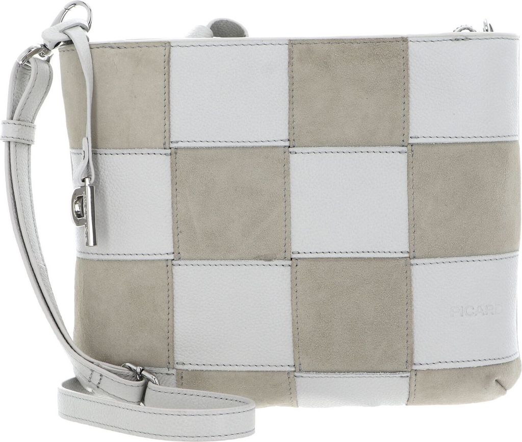 PICARD Leder Umhängetasche Chess Crossbody Bag Shark hellgrau