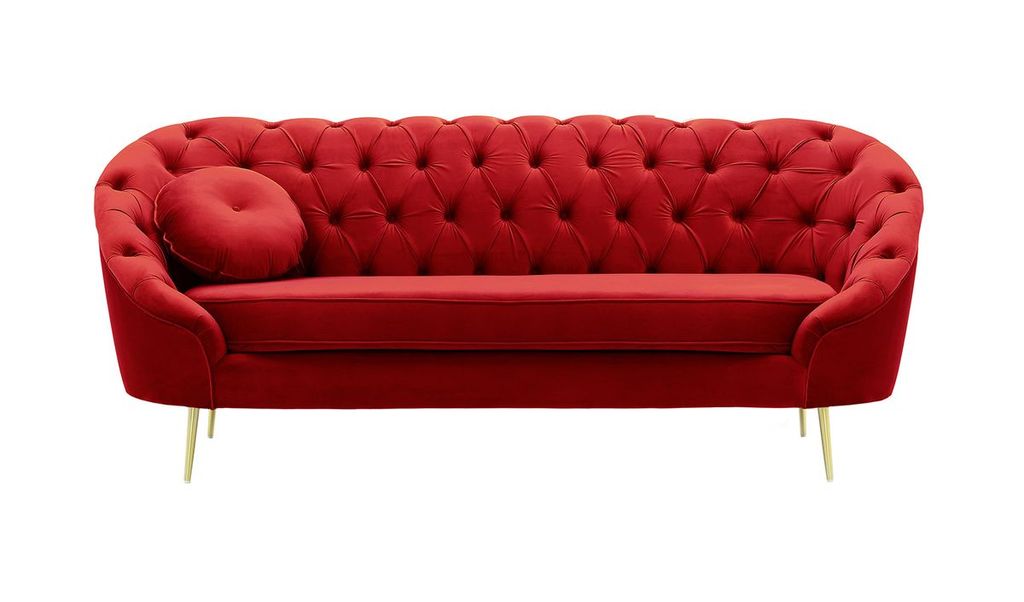 SLF24 - Gestepptes 2,5-Sitzer Sofa Kooper - rot - Velluto 7