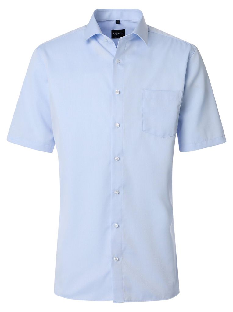 VENTI Herren Businesshemd Kurzarm Kent Comfort-Fit Hellblau 39