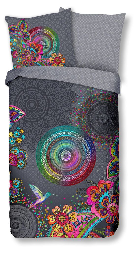 Hip Renforcé Bettwäsche - Inaya - bunte Mandalas mit Vogel Produktbild 