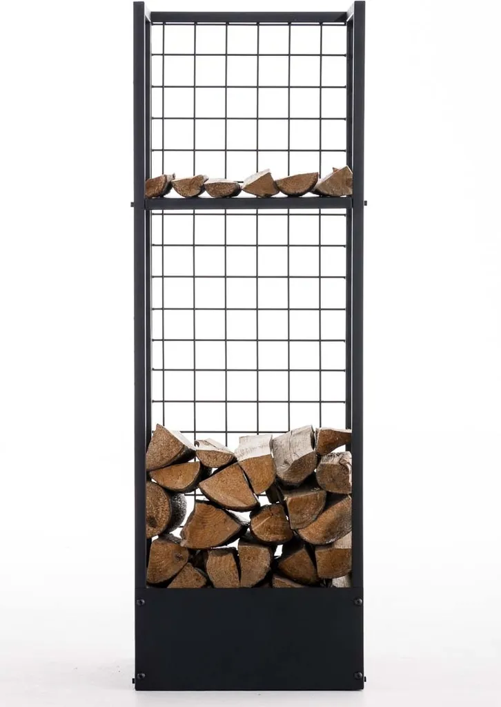 Range-bûches intérieur Forrest noir - Support pour bois de cheminée chic - 2