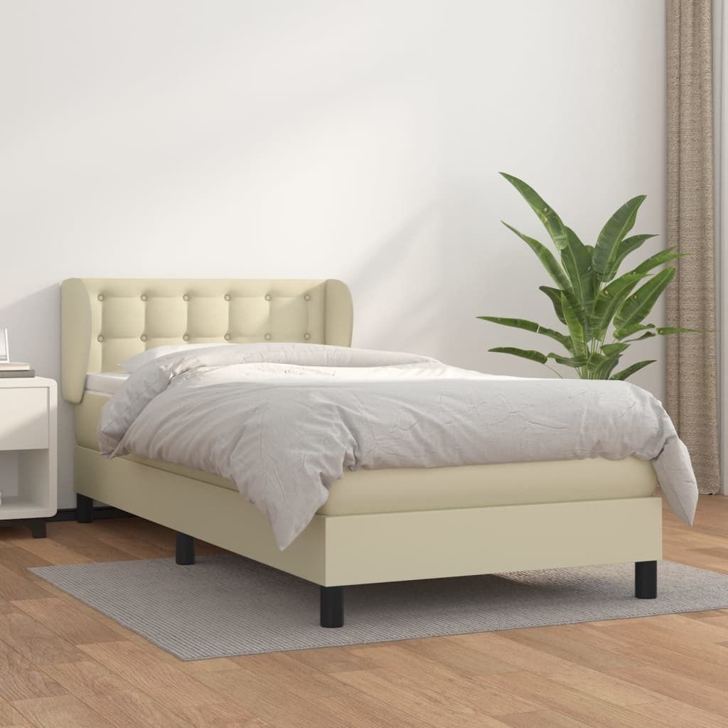 Maison Exclusive - Boxspringbett mit Matratze Creme 80x200 cm Kunstleder