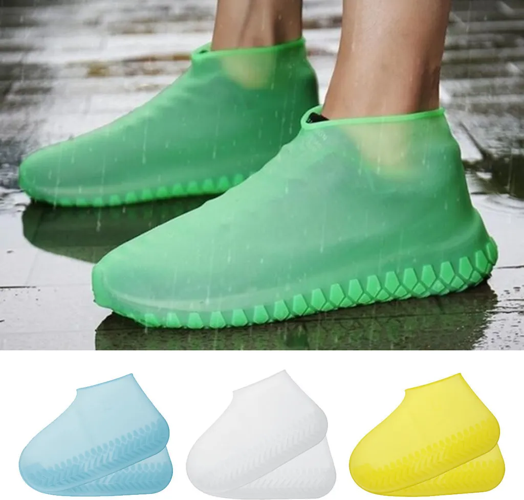 Copriscarpe Ciclismo Silicone Verde Luminoso M - Antipioggia e Visibilità