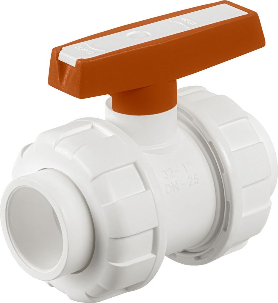 Ø 32mm, PPR Aqua Plus Kugelhahn mit Verschraubung in Weiß | Wasserrohr, Heizungsrohr Klimaleitung Fusiotherm
