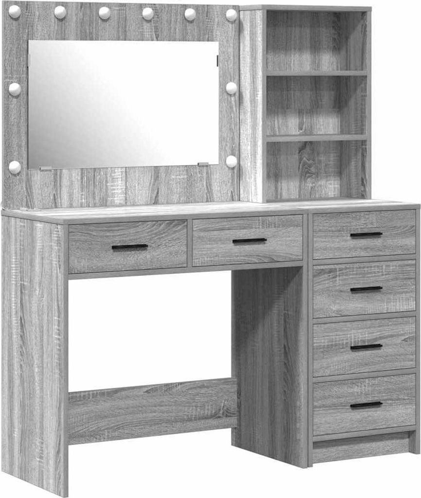 vidaXL Schminktisch Hellgrau 78,5 x 41 x 135 cm Holzwerkstoff