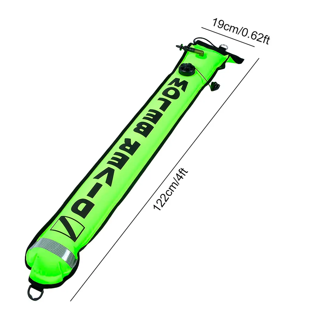 Bouée de Signalisation SMB Surface 120cm Jaune Fluorescent pour Plongée - 5