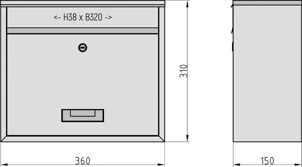 BASI - Briefkasten - SET - 3x BK 900 - Stahl Silber - Produktbild 3