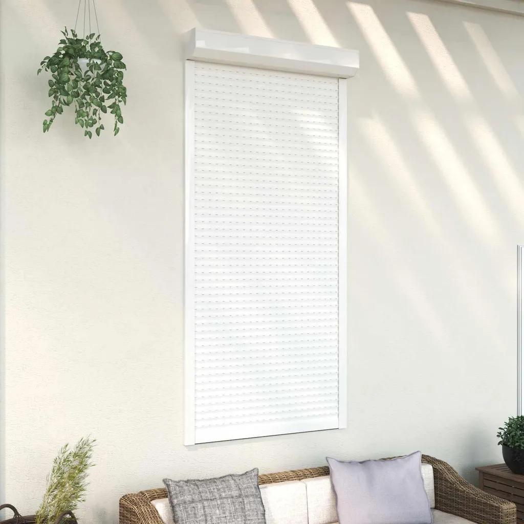 Volet roulant aluminium blanc 100x210 cm isolant mousse polyuréthane