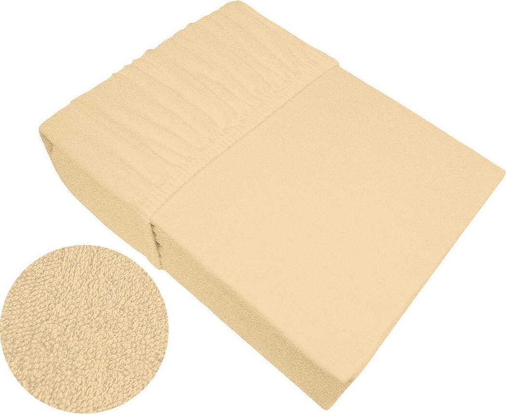 Spannbettlaken, dick, Frottee 100% Baumwolle 180x200 Cappucino, Hellbeige