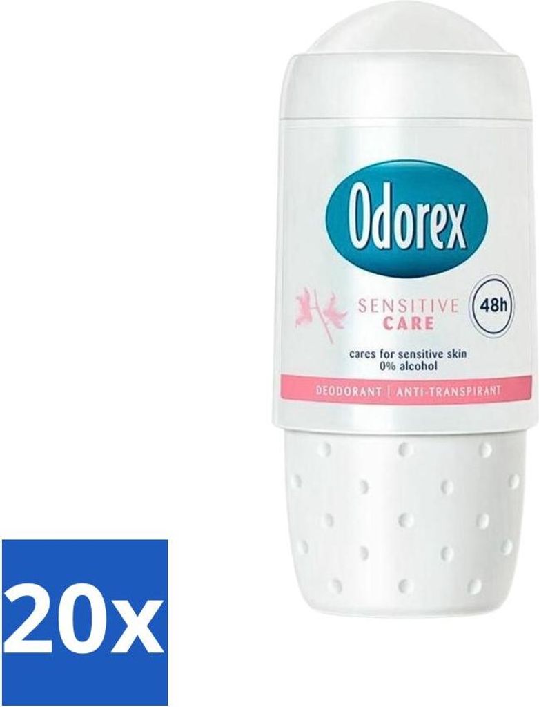 Odorex Deodorant Roller Sensitive Pflege 50 ml - Vorteilspack - 20 Stücke