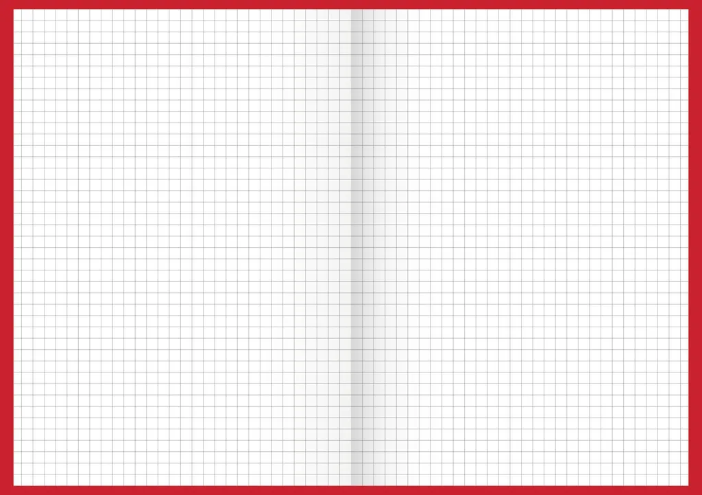 Suivi comptable clair : Livre de comptes A5 quadrillé 5 mm rouge