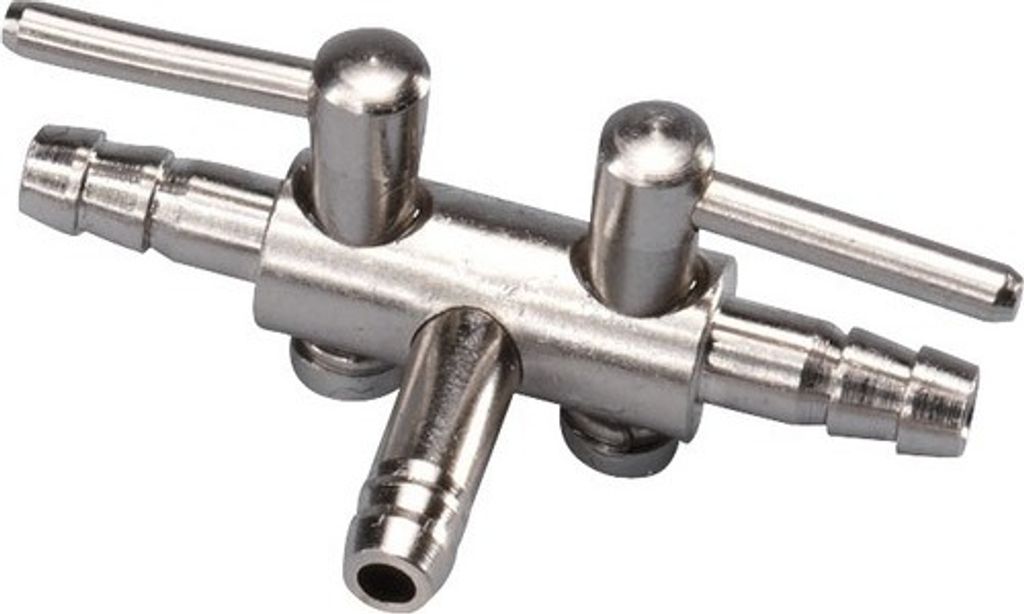 Robinet à air, 2 voies, métal 4/6 mm Image du produit 