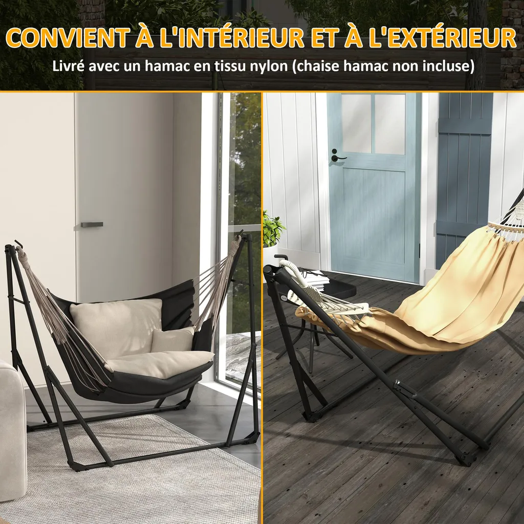 Support Hamac de Jardin et Balcon Pliable - Idéal pour le Camping - 7