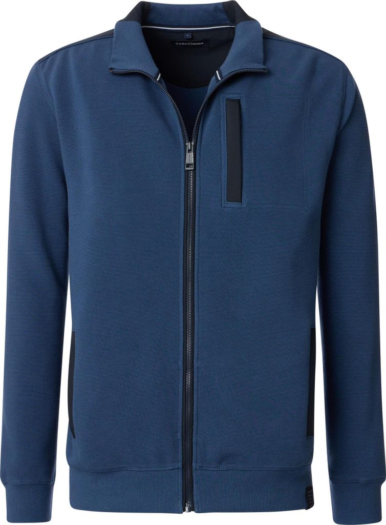 CASAMODA Herren Sweatjacke Reißverschluss Regular-Fit Aqua XXL