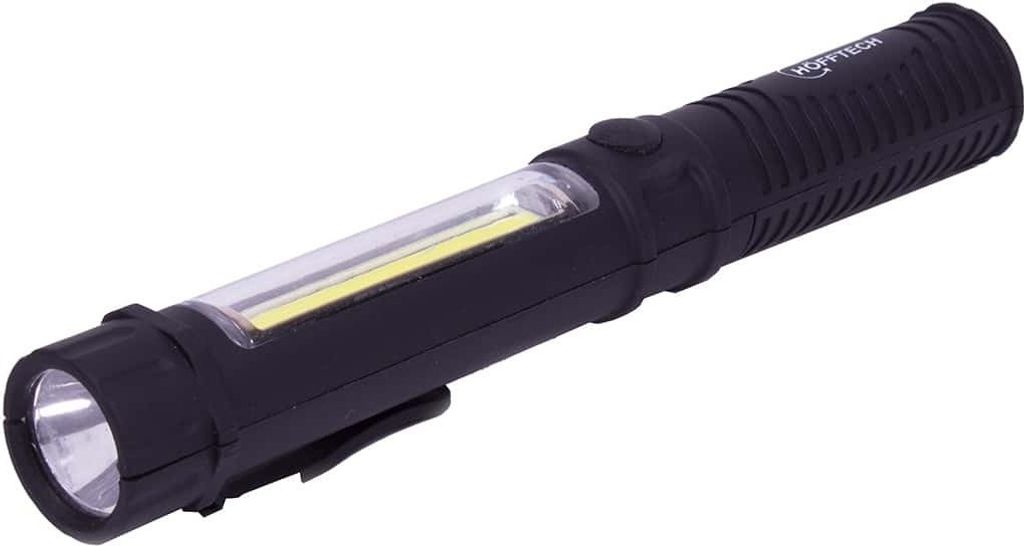 Höfftech LED Arbeitsleuchte Taschenlampe und COB Licht mit Befestigungs-Clip und Magnet. Für Heim, Auto, Camping, Indoor-Outdoor, Werkstatt und mehr