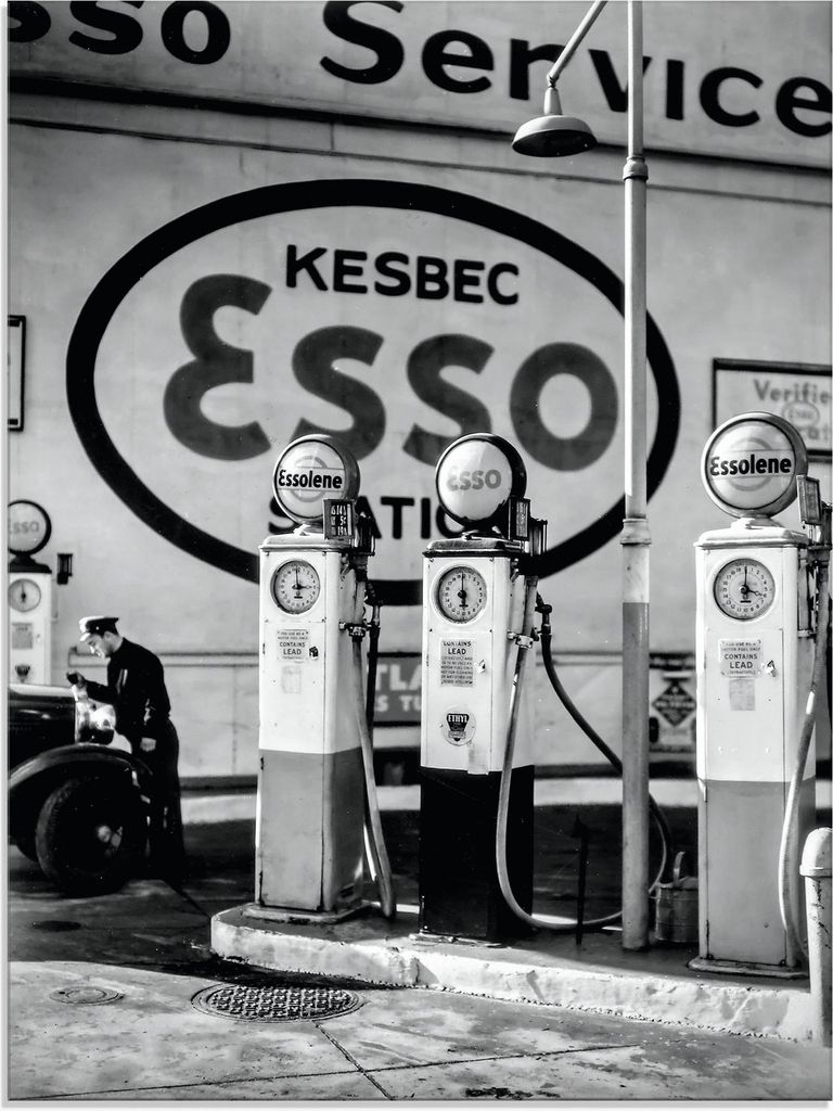 ARTland Glasbild New York: Gasoline Station 1936 Größe: 45x60 cm