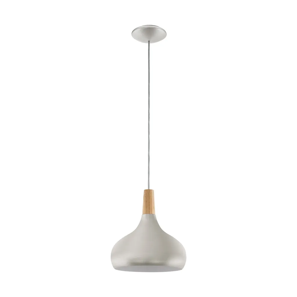 Lampadario EGLO Sabinar 96985 Argento e Rovere - Stile Scandinavo
