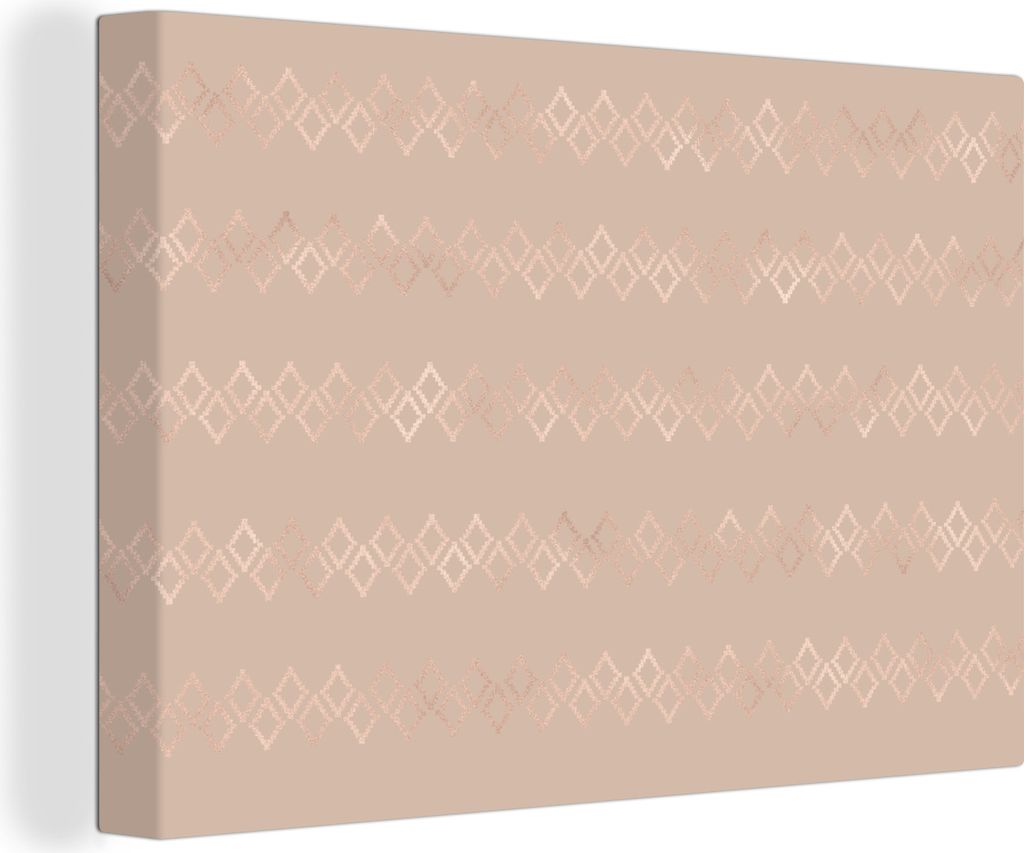 OneMillionCanvasses - Leinwandbilder - 150x100 cm, Muster - Rosa - Roségold, Wandbilder Kunstdruck Wanddekoration