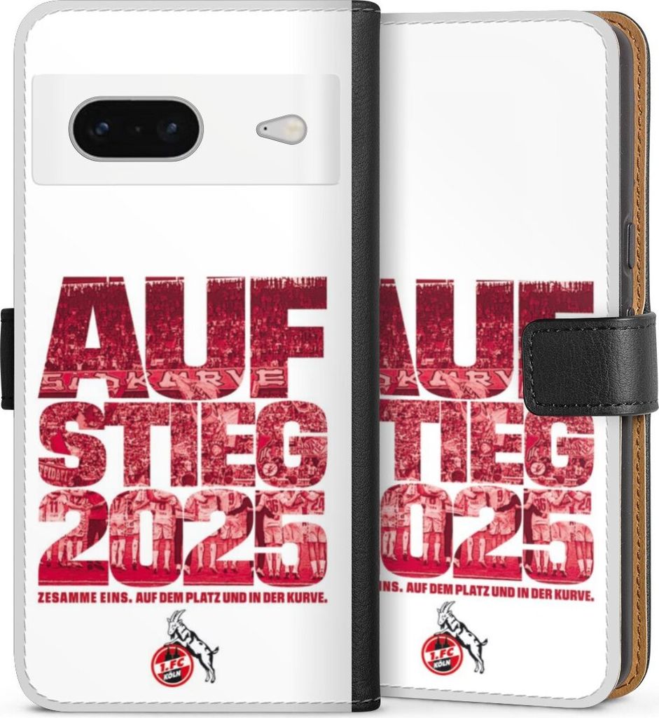 DeinDesign Klapphülle für Google Pixel 7 Handytasche Lederhülle Tasche 1. FC Köln Aufstieg Offizielles Lizenzprodukt