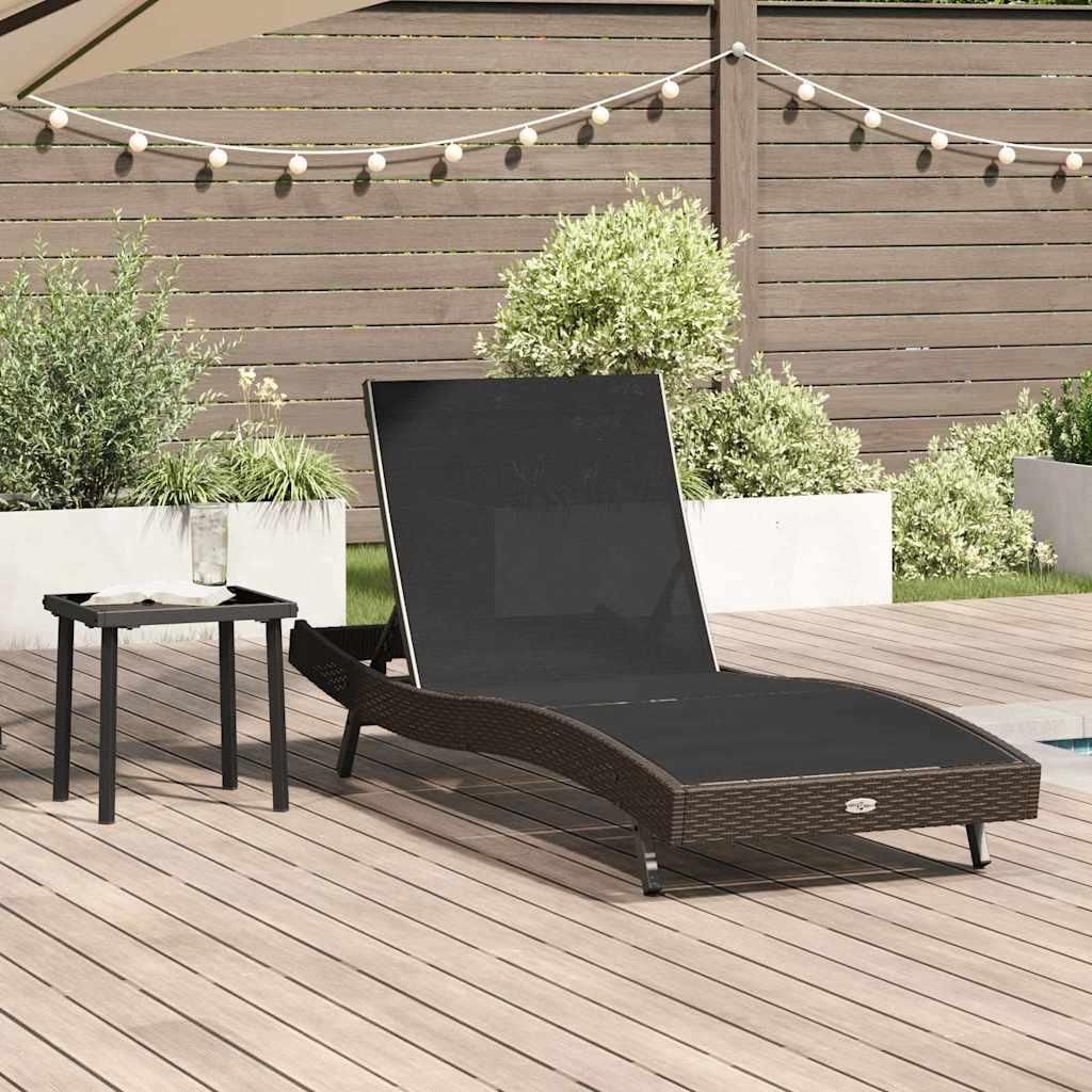 Möbel Liegestuhl mit Kissen -Person 2 pcs Braun 40 x 40 x 40,5 cm Poly Rattan - Gartenliegen 42009979