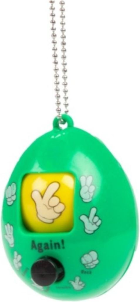 Toi-Toys FUN Schlüsselanhänger Ei – Schere, Stein, Papier Mini-Spiel, grün