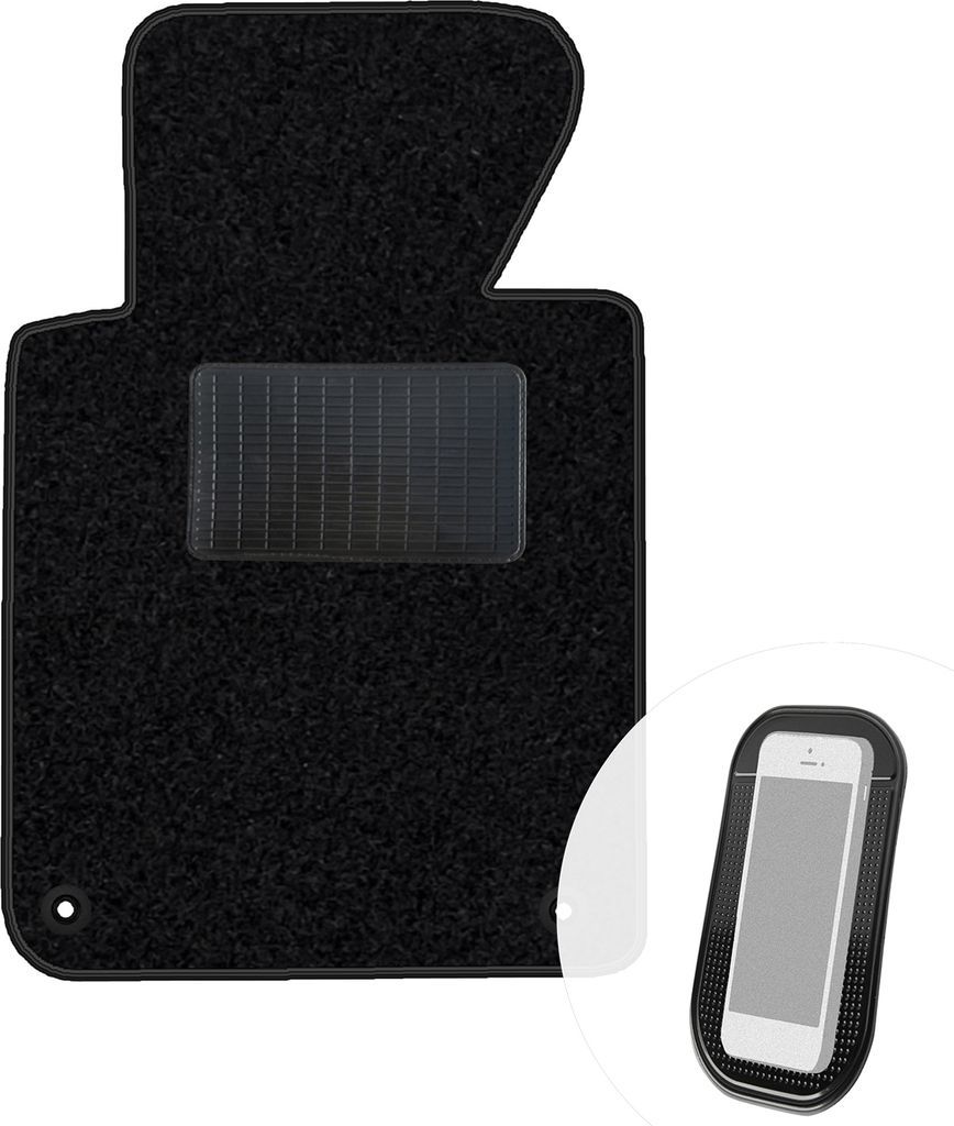 moto-MOLTICO Fahrer Fußmatte Auto Velours Fahrerseite Autoteppiche Schwarz Fahrermatte 1-teilig passend für BMW 3er E46 Cabrio 2000-2007