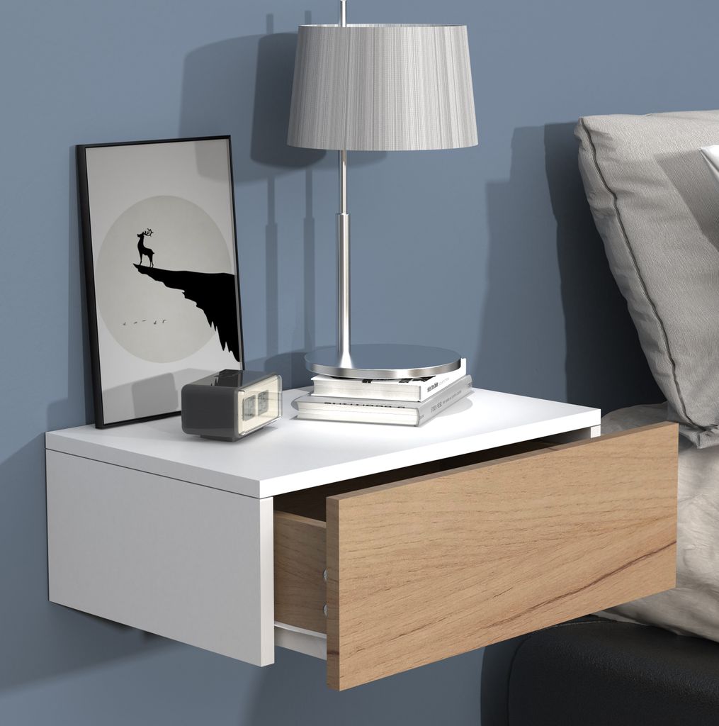 VCM Nachtschrank | Wandschublade | Wandboard | Nachttisch | Produktbild 