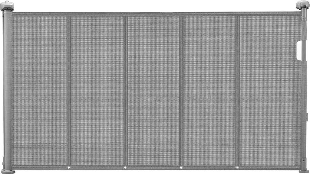 Einziehbares Babygitter, 870 mm hoch, ausziehbar auf 1400 mm Breite, Kinder, Haustiere, grau