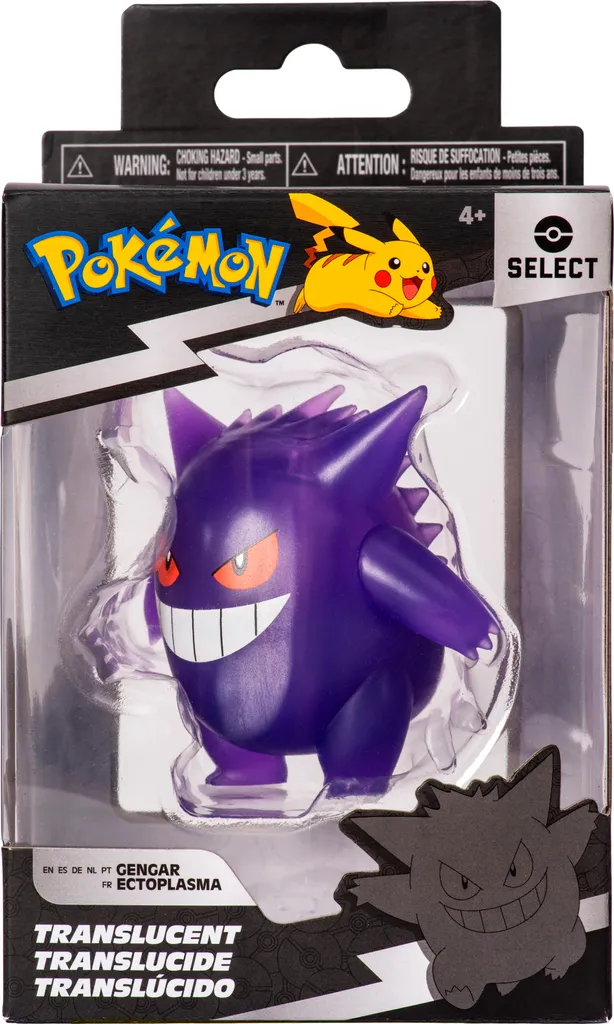 Figurine Pokémon Select Ectoplasma Gengar Translucide de 7 cm Jazwares