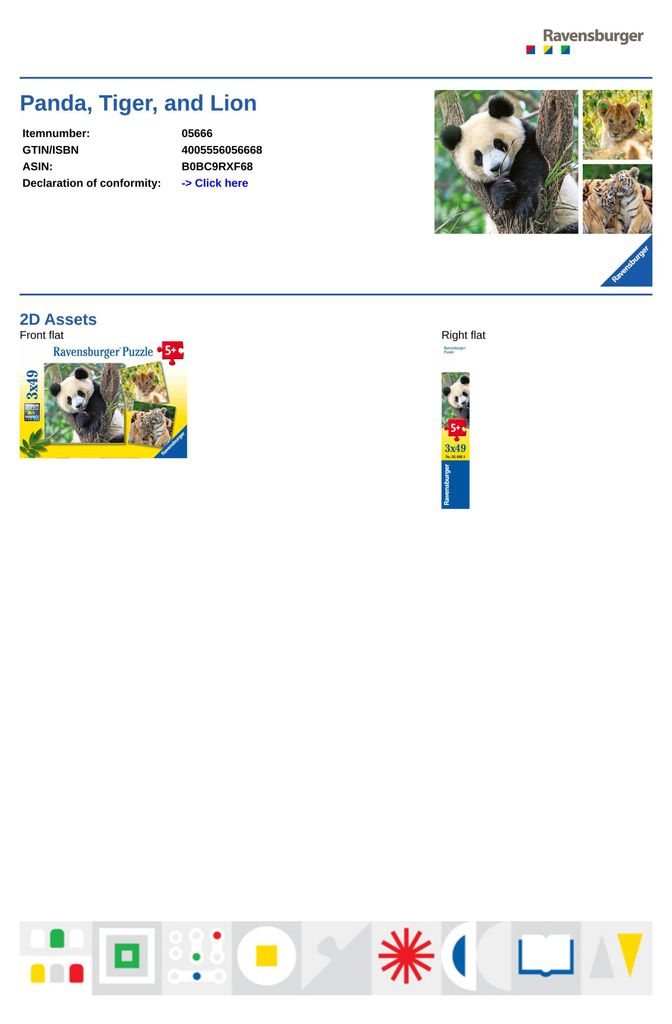 Panda, Tiger und Löwe Ravensburger 05666 Produktbild 